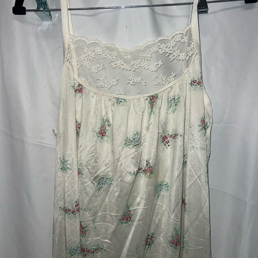 Vintage Sears Cream Floral Nightgown medium - Picture 2 of 6